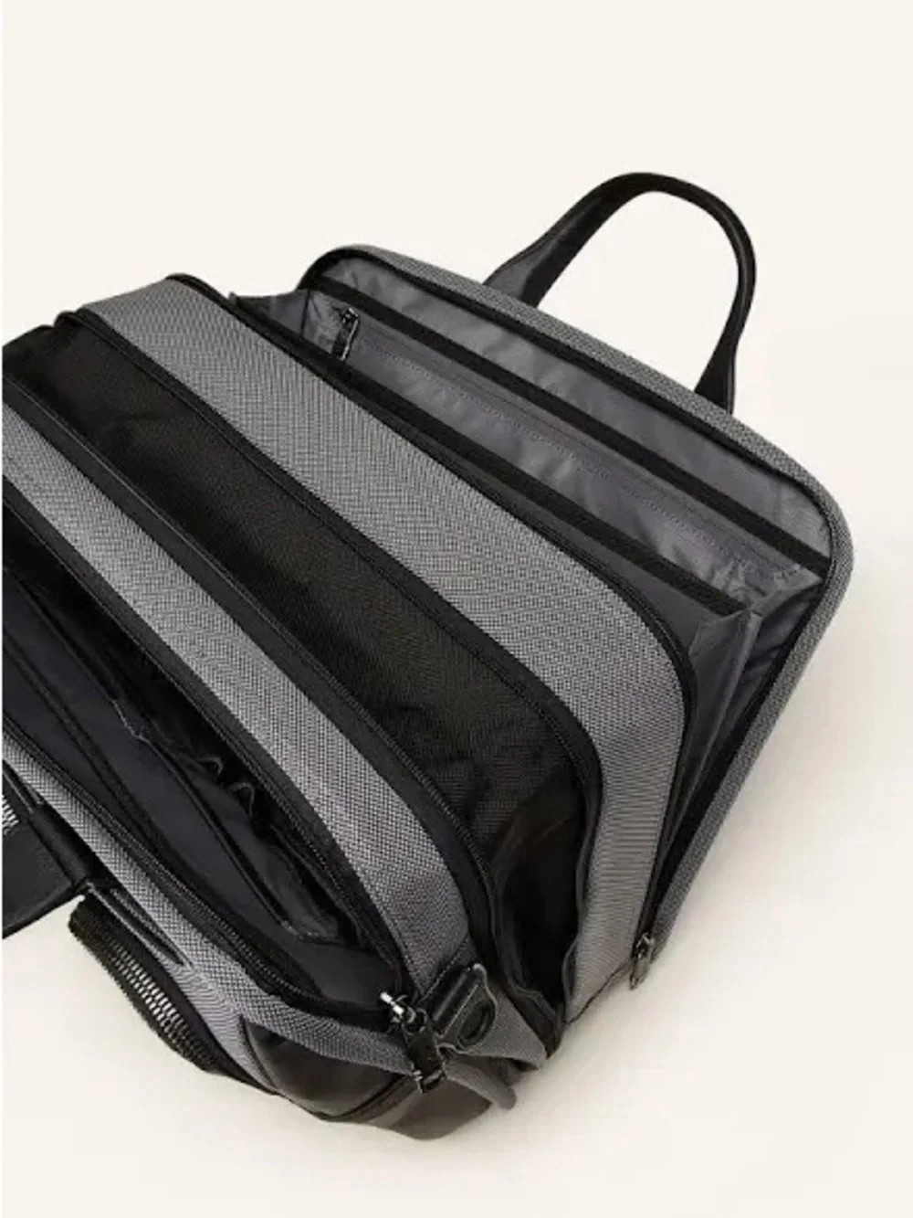 TUMI Alpha 3 Expandable Organizer Laptop Brief Computer Travel Bag • Grey Alloy